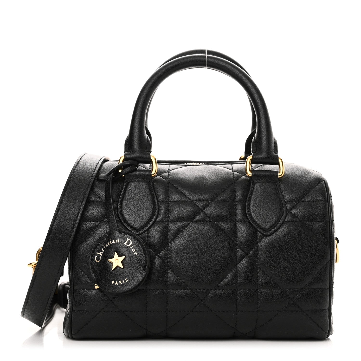 Christian Dior Calfskin Macrocannage Groove 20 Bag Black 1 of 9