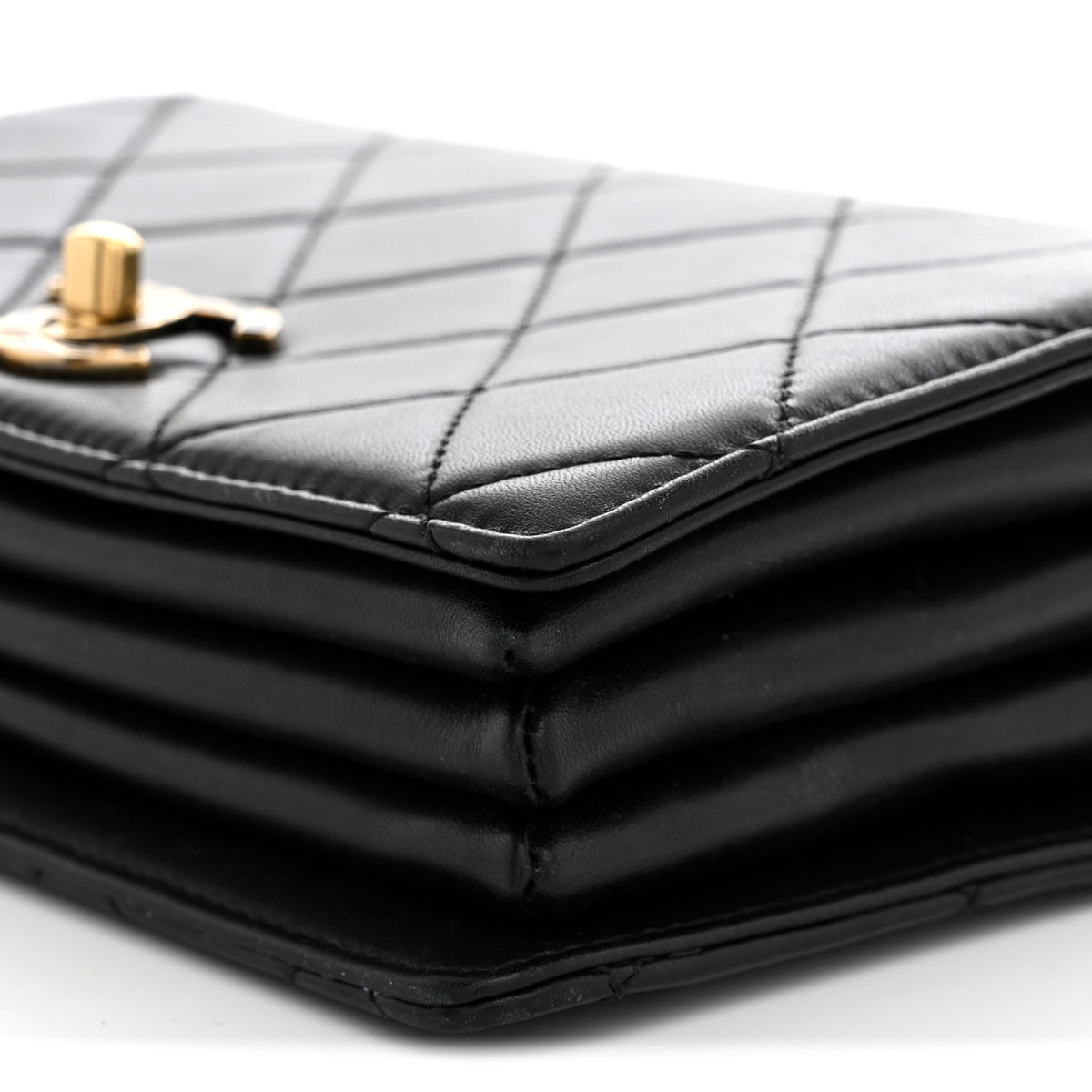 Lambskin Quilted Mini Art Nouvelle Flap Bag Black