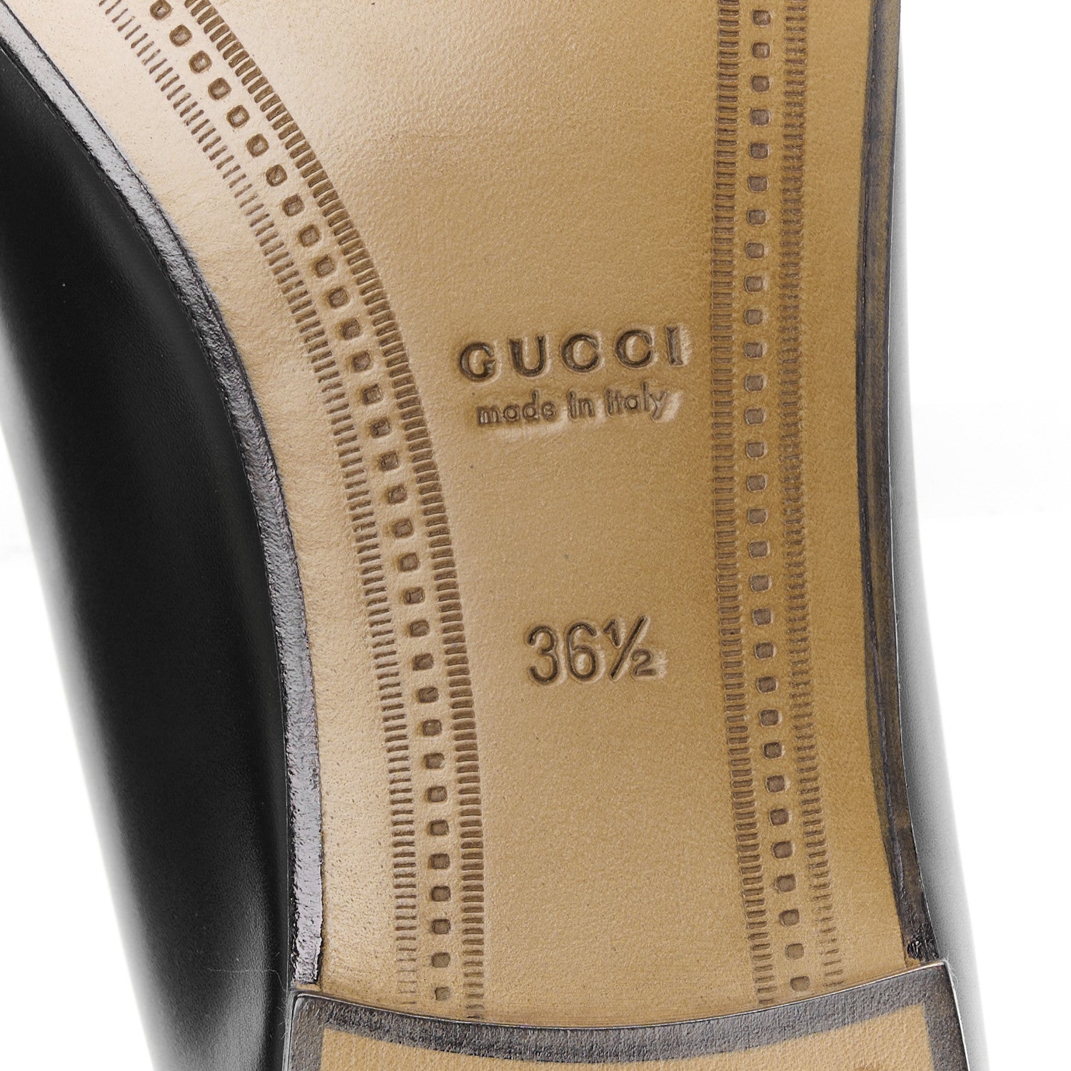 Gucci Calfskin Womens Jordaan Loafers 36.5 Black 8 of 10