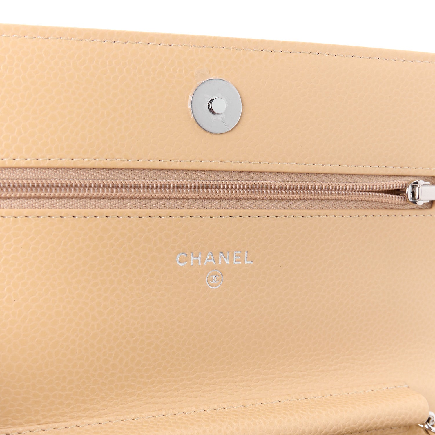 Chanel Caviar Quilted Wallet on Chain WOC Beige 6 of 14