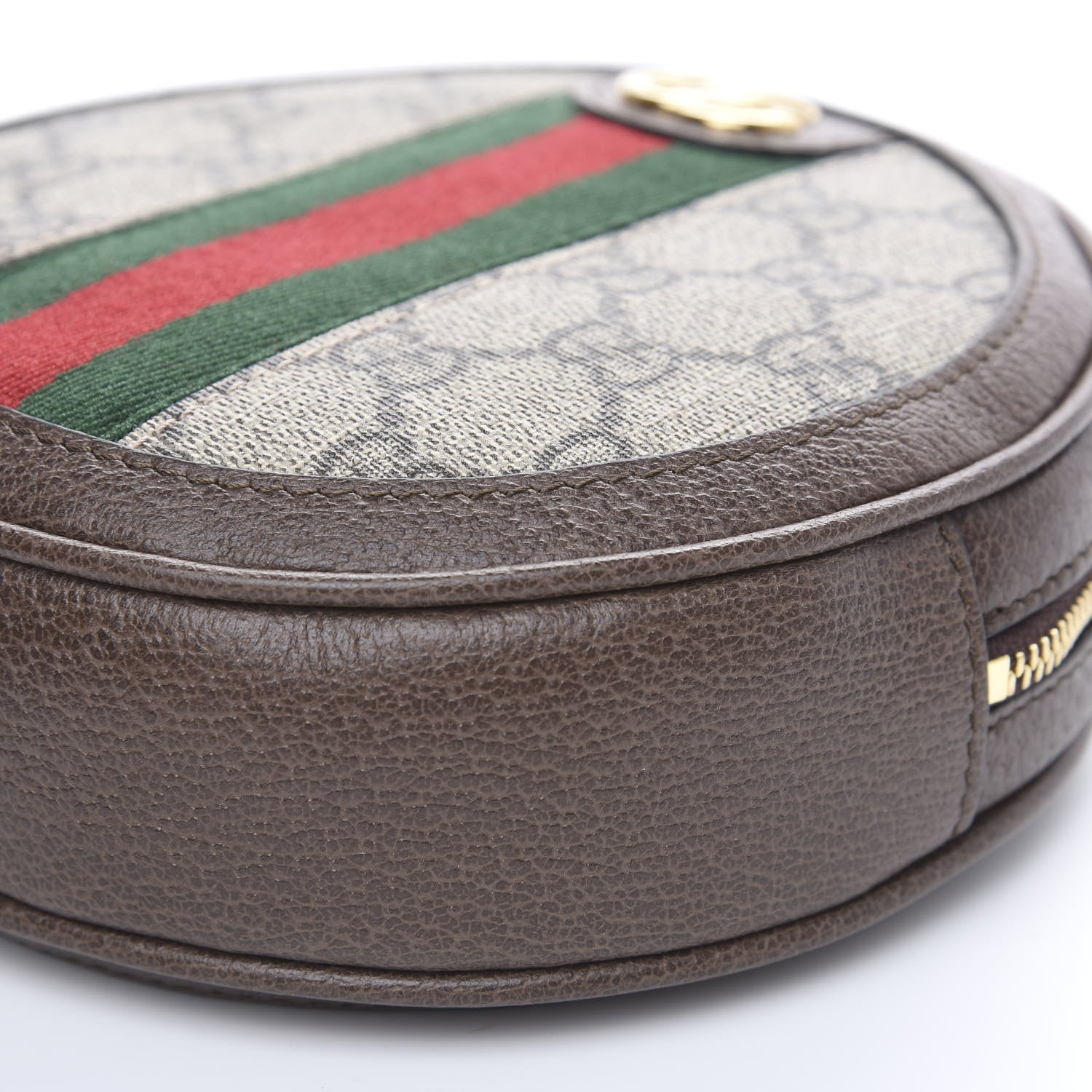Gucci GG Supreme Monogram Web Ophidia Circle Wristlet Beige New Acero 9 of 10