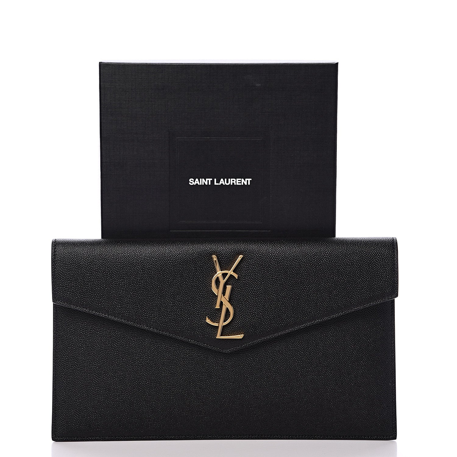 Saint Laurent Grain De Poudre Uptown Pouch Black 7 of 7