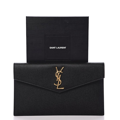 Saint Laurent Grain De Poudre Uptown Pouch Black 7 of 7