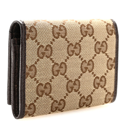 Gucci GG Monogram Card Case Flap Wallet Dark Brown 3 of 6