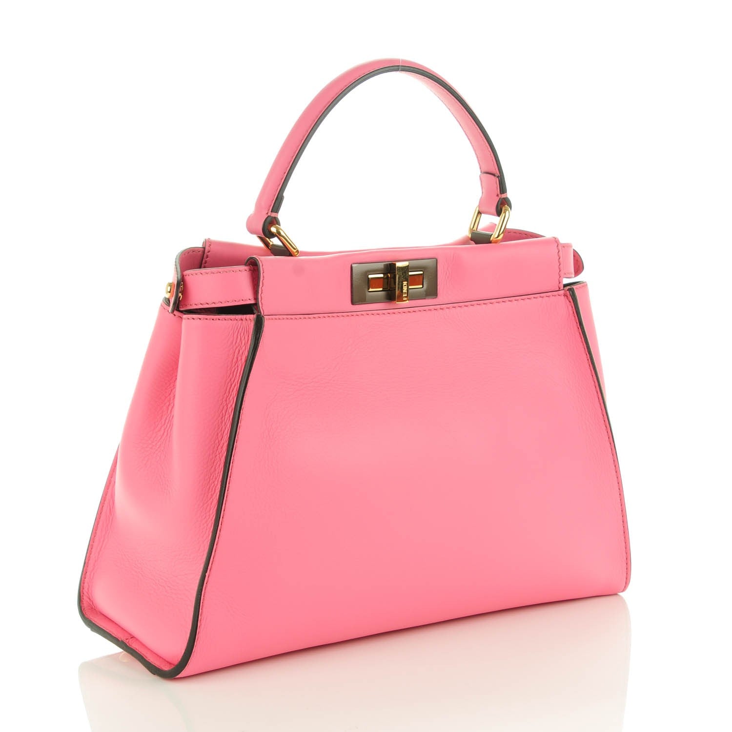 Fendi Vitello Seta Medium Peekaboo Iconic Satchel Pink 3 of 7