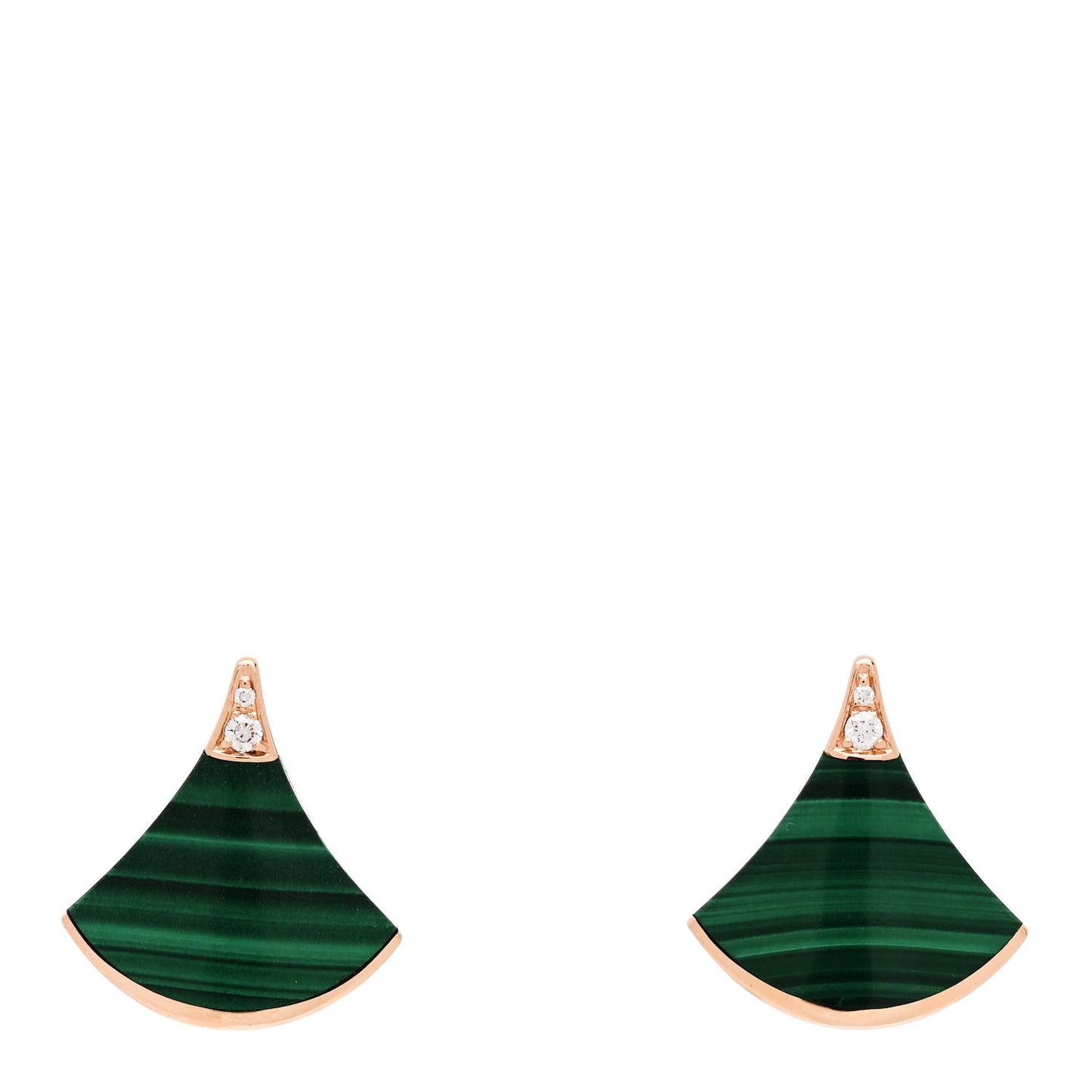 18K Rose Gold Diamond Malachite Divas' Dream Stud Earrings