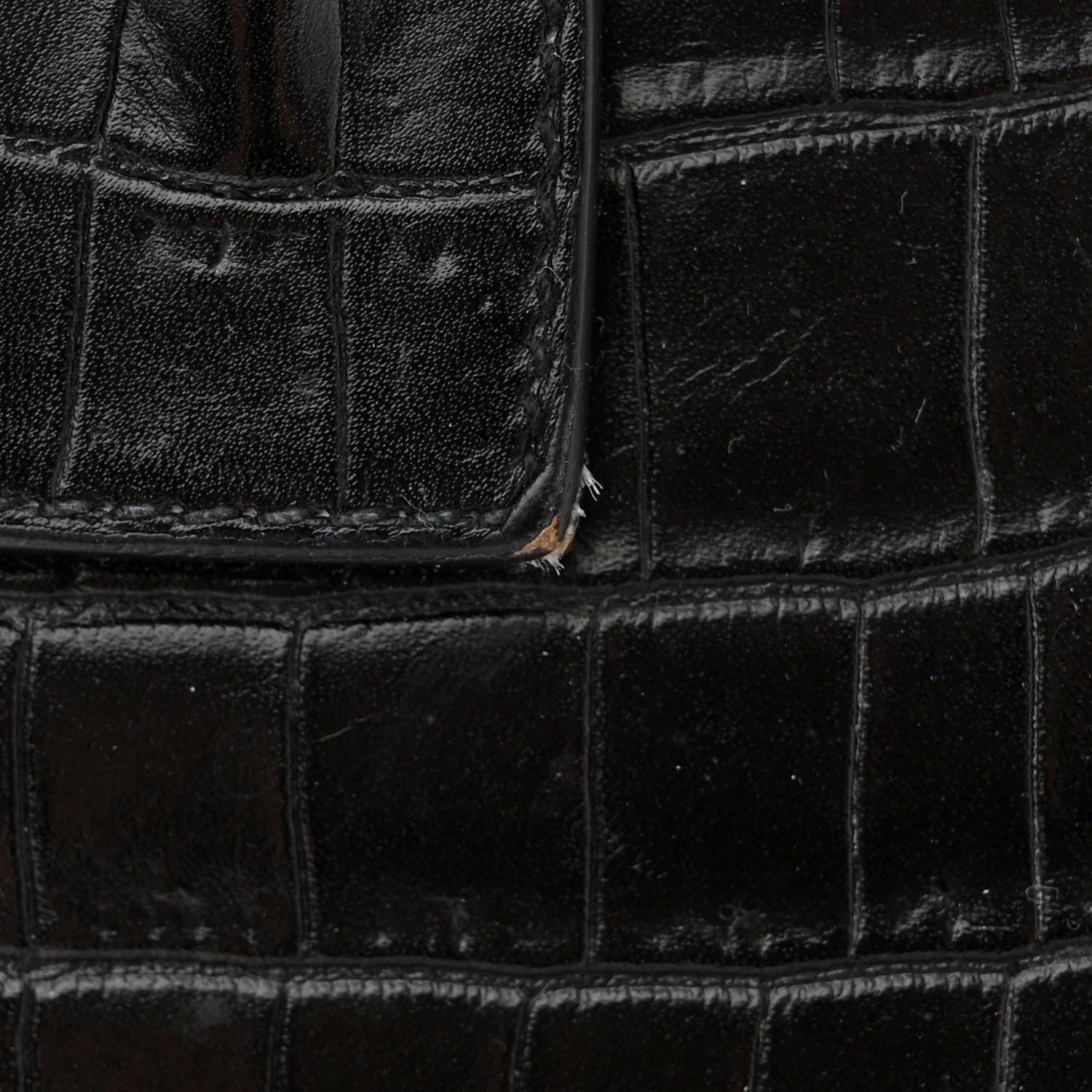 Saint Laurent Calfskin Crocodile Embossed Baby Supple Sac De Jour Black 10 of 10