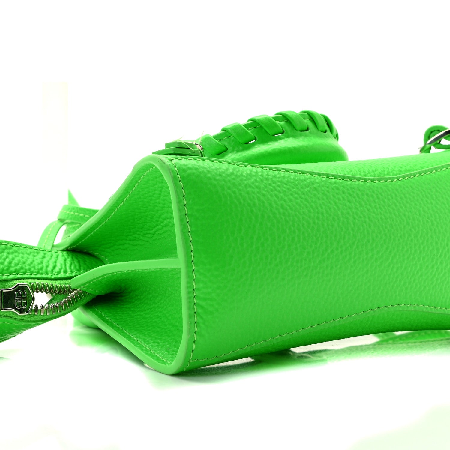 Balenciaga Grained Calfskin Neo Classic Silver Hardware Nano City Crossbody Fluo Green 6 of 10