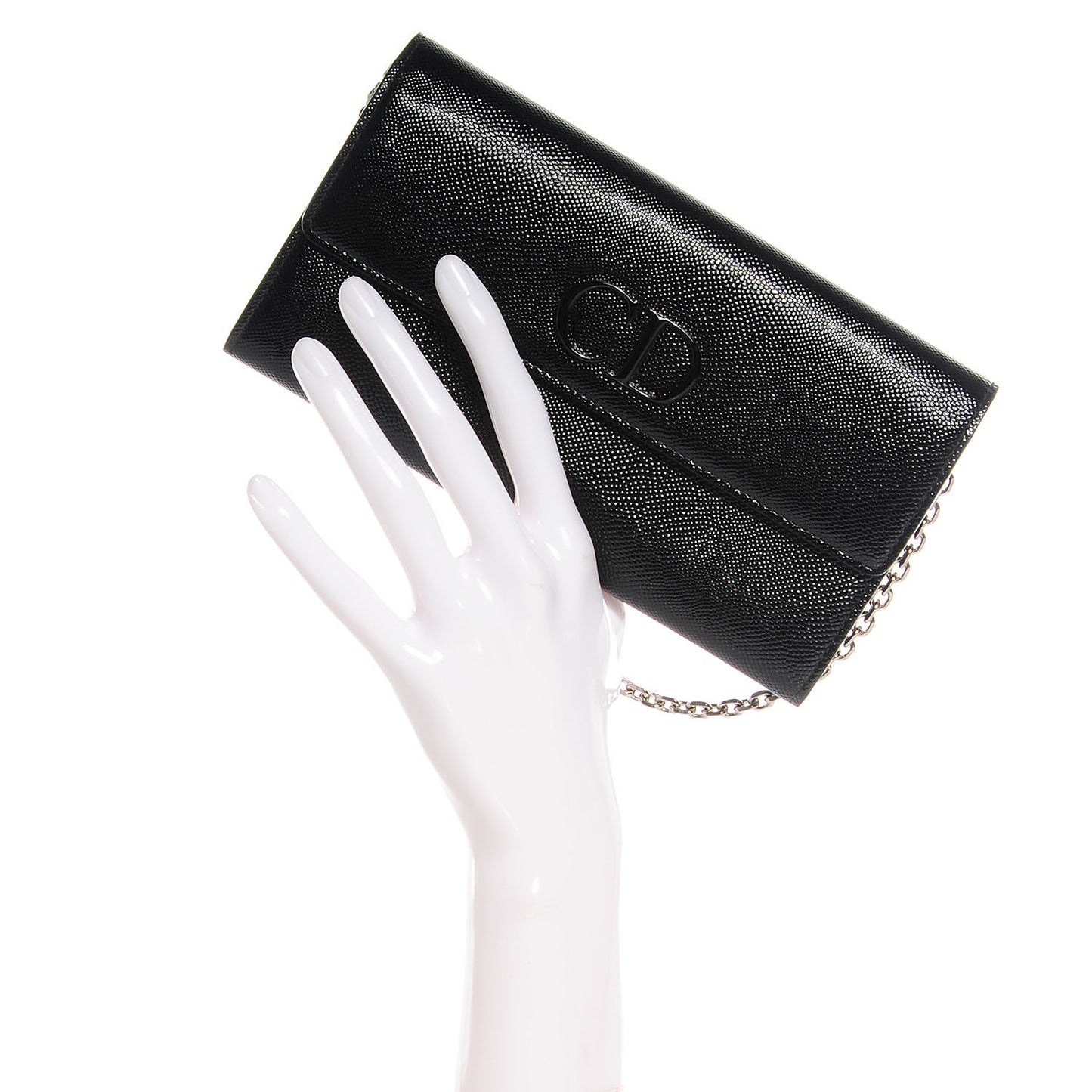 Grained Calfskin Mania Rendez-Vous Chain Wallet Black
