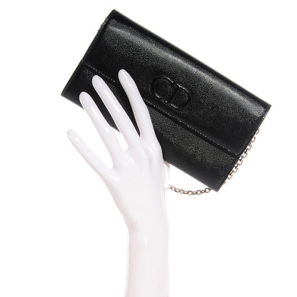 Christian Dior Grained Calfskin Mania Rendez-Vous Chain Wallet Black 2 of 7