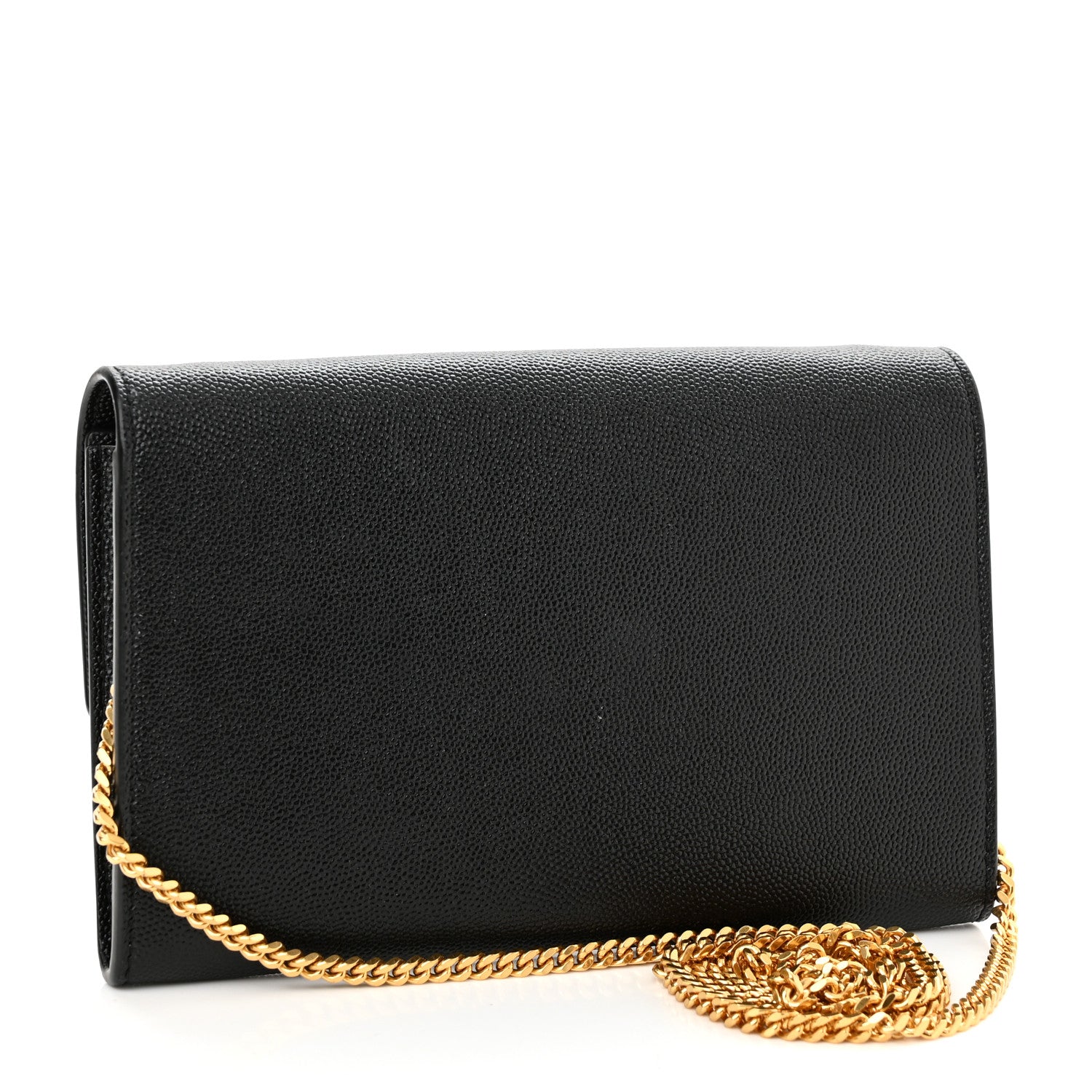 Saint Laurent Grain De Poudre Uptown Chain Wallet Black 3 of 14