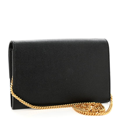 Saint Laurent Grain De Poudre Uptown Chain Wallet Black 3 of 14