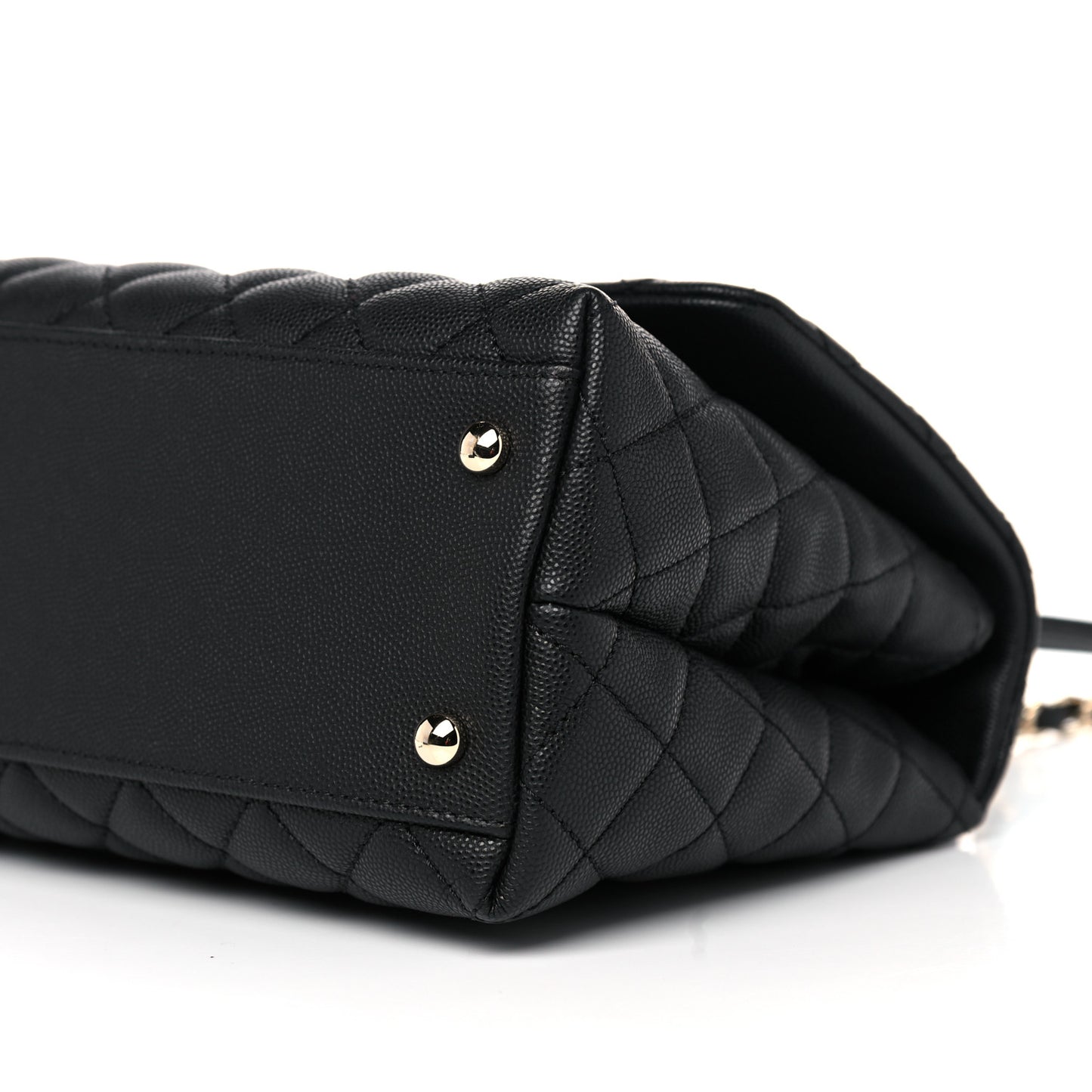 Caviar Quilted Small Coco Handle Flap Black