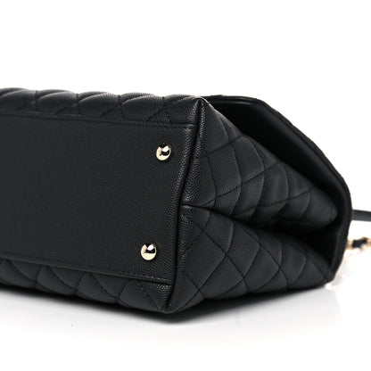 Chanel Caviar Quilted Small Coco Handle Flap Black 9 of 10