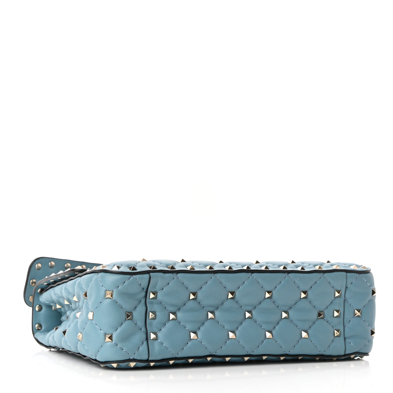 Valentino Garavani Nappa Medium Rockstud Spike Shoulder Bag Blue 4 of 9