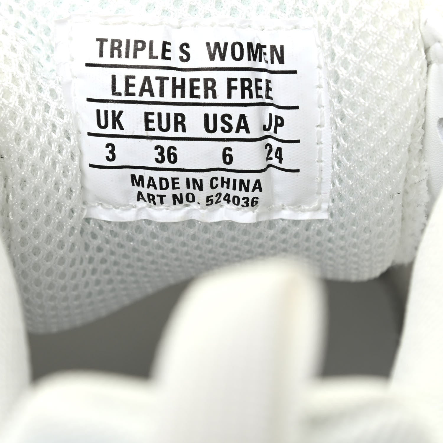 Balenciaga Fabric Mesh Womens Triple S Sneakers 36 White 7 of 7