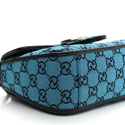 Gucci Monogram Multicolor Matelasse Diagonal Mini GG Marmont Top Handle Shoulder Bag Light Blue 9 of 11