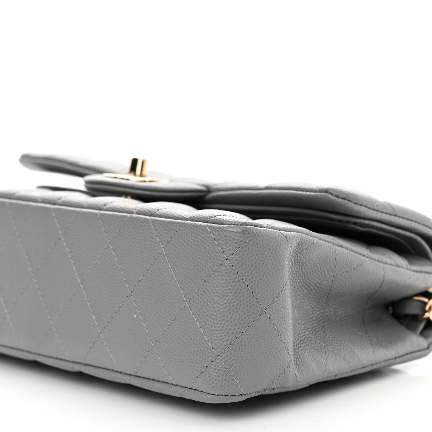 Chanel Caviar Quilted Small Double Flap Grey 10 of 10