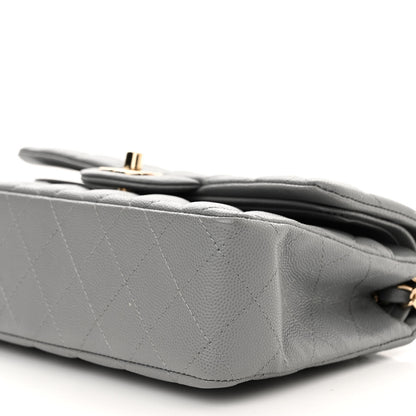 Chanel Caviar Quilted Small Double Flap Grey 10 of 10