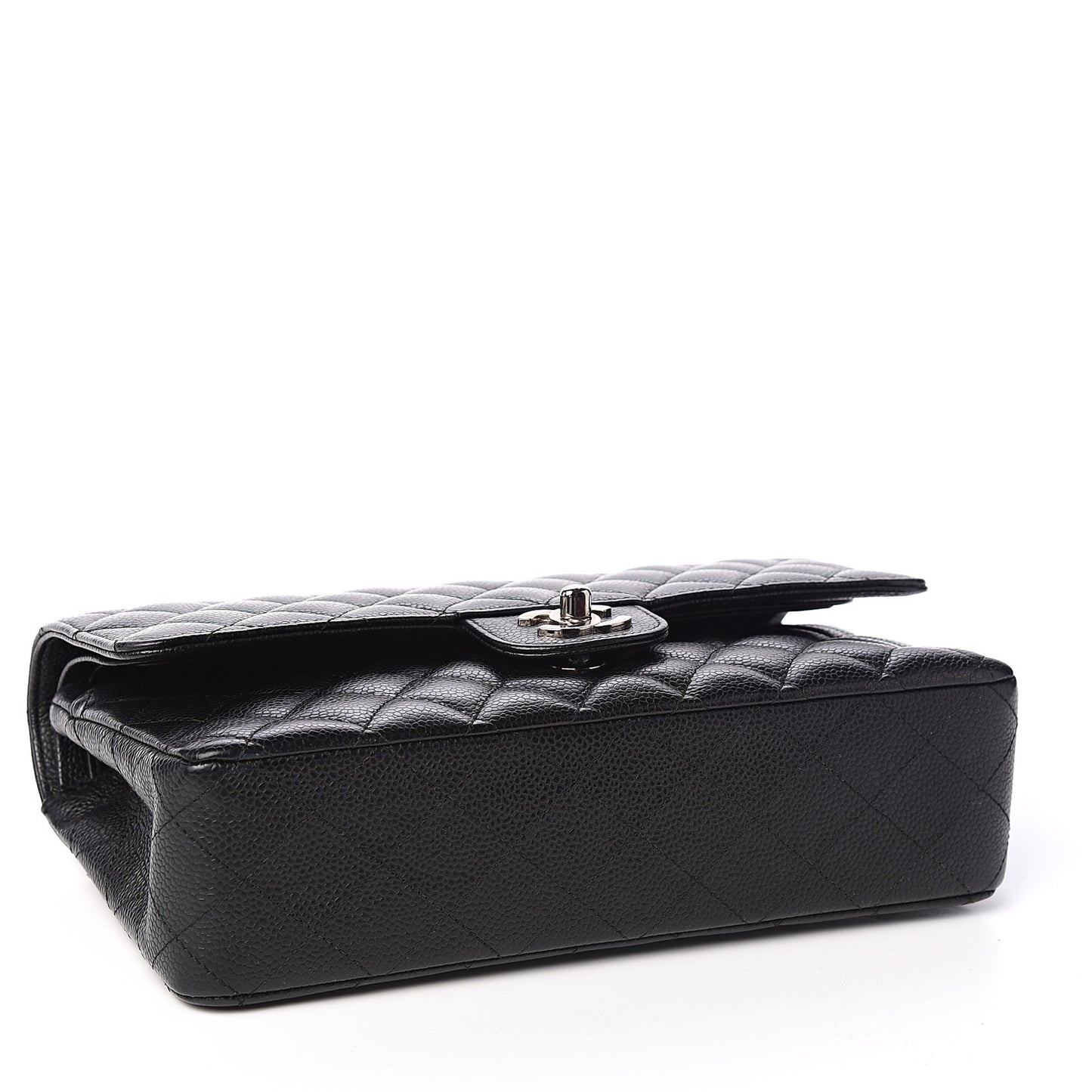 Caviar Quilted Medium Double Flap Black