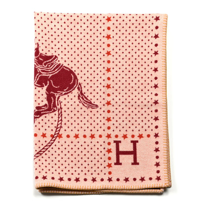 Hermes Wool Cashmere Western And Company Blanket Rouge H 1 of 3