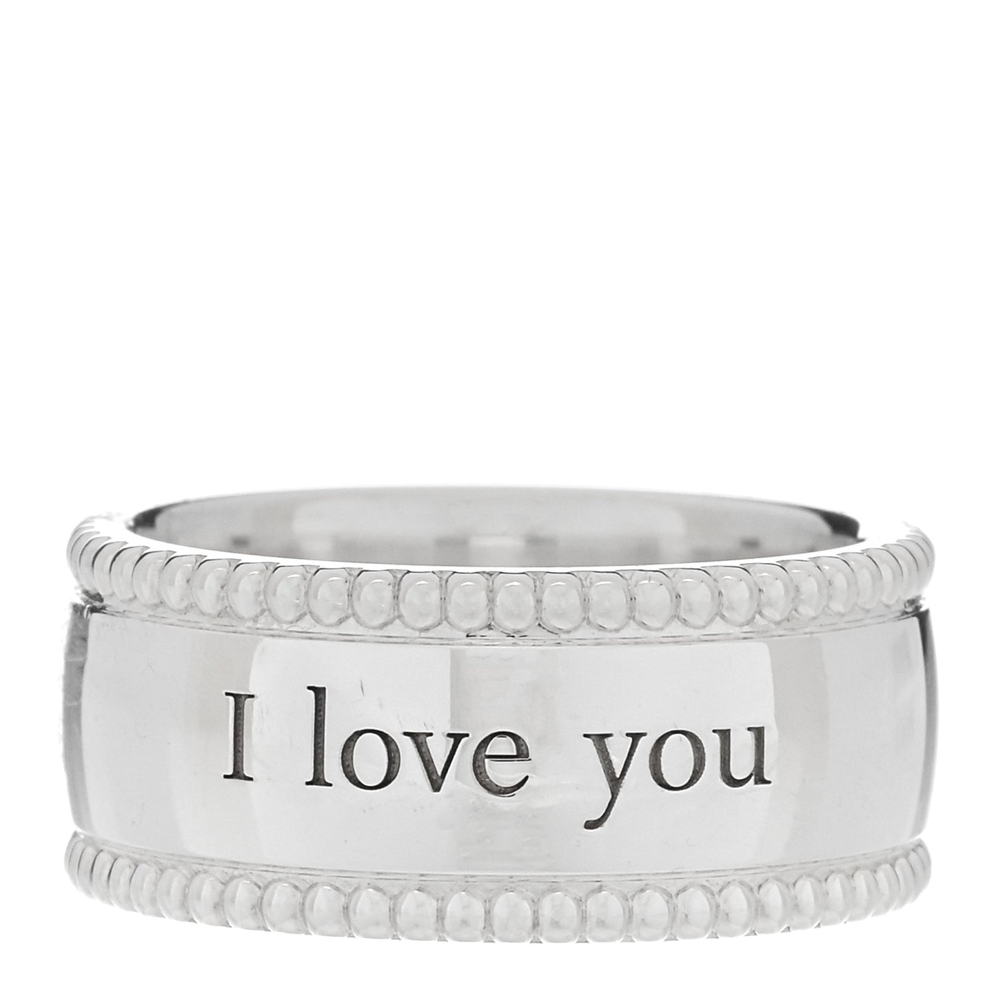 Sterling Silver Milgrain I Love You Band Ring 48 4.5