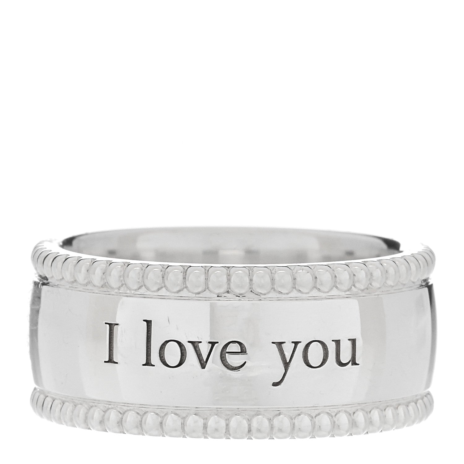 Tiffany Sterling Silver Milgrain I Love You Band Ring 48 4.5 1 of 5
