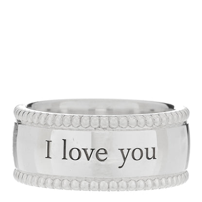Tiffany Sterling Silver Milgrain I Love You Band Ring 48 4.5 1 of 5