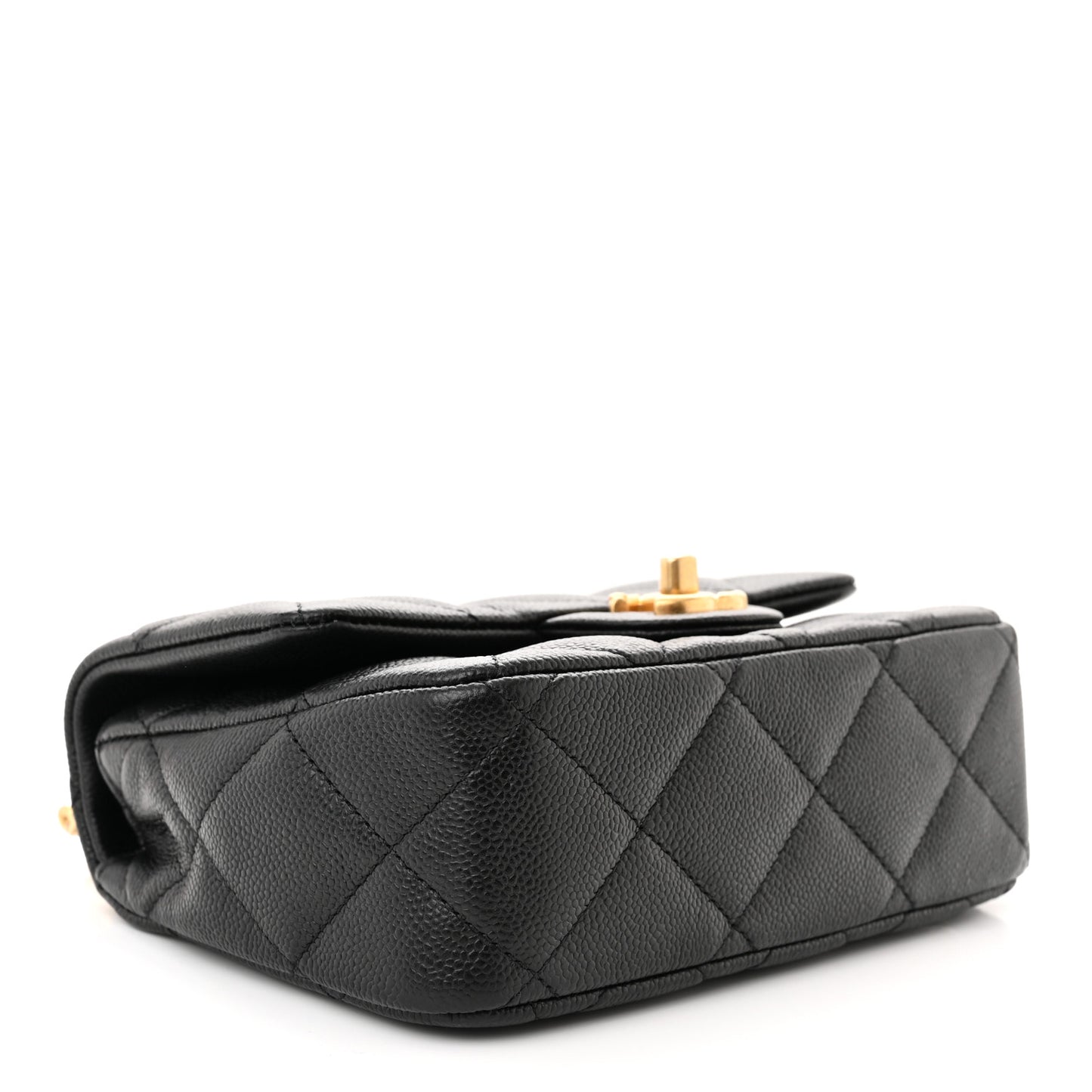 Caviar Quilted Mini Sweetheart Flap Black