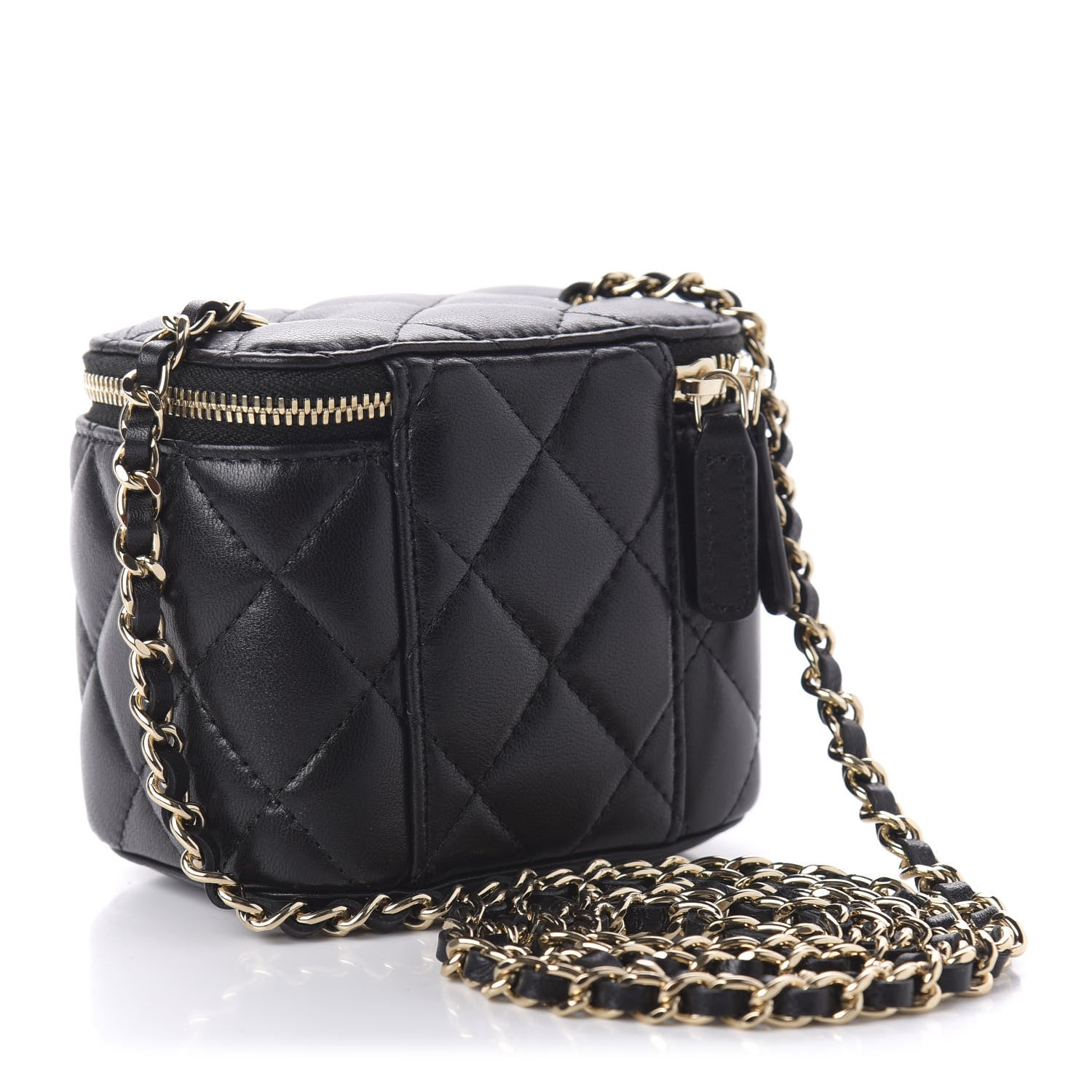Chanel Lambskin Quilted Mini Vanity Case With Chain Black 3 of 11