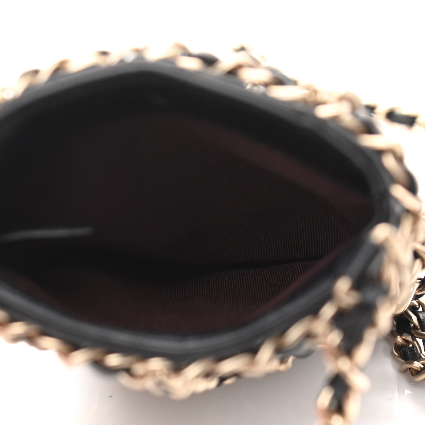 Lambskin Tech Me Out Clutch With Chain Black