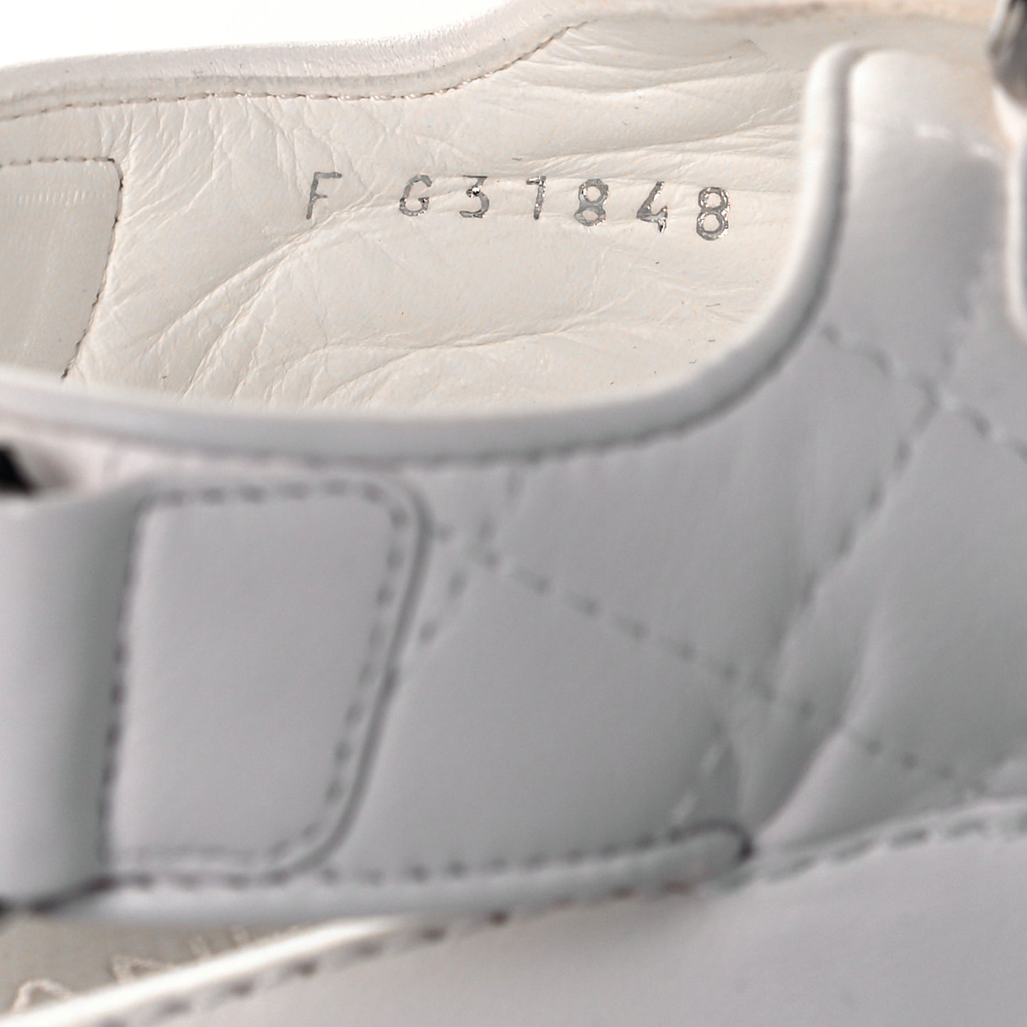 Lambskin Velcro Dad Sandals 36 White