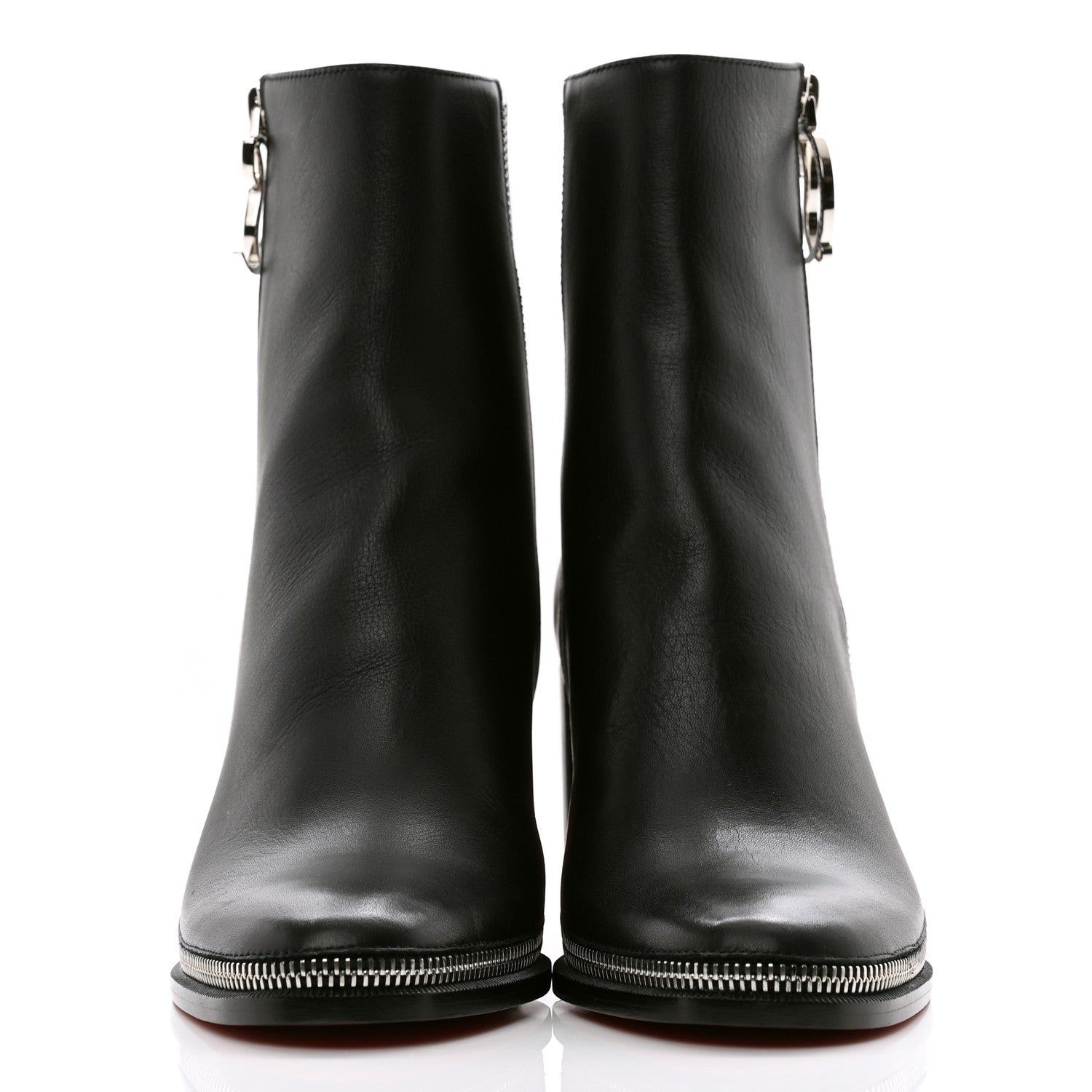 Christian Louboutin Calfskin CL Zip 70 Ankle Bootie 37 Black 2 of 8