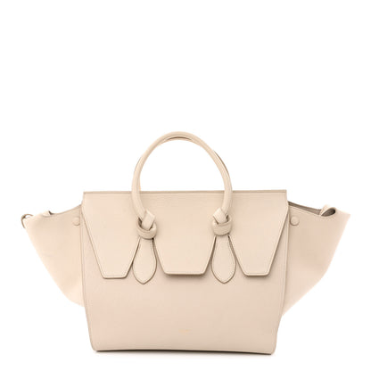 Celine Crisped Calfskin Tie Knot Small Tote Chalk 1 of 11
