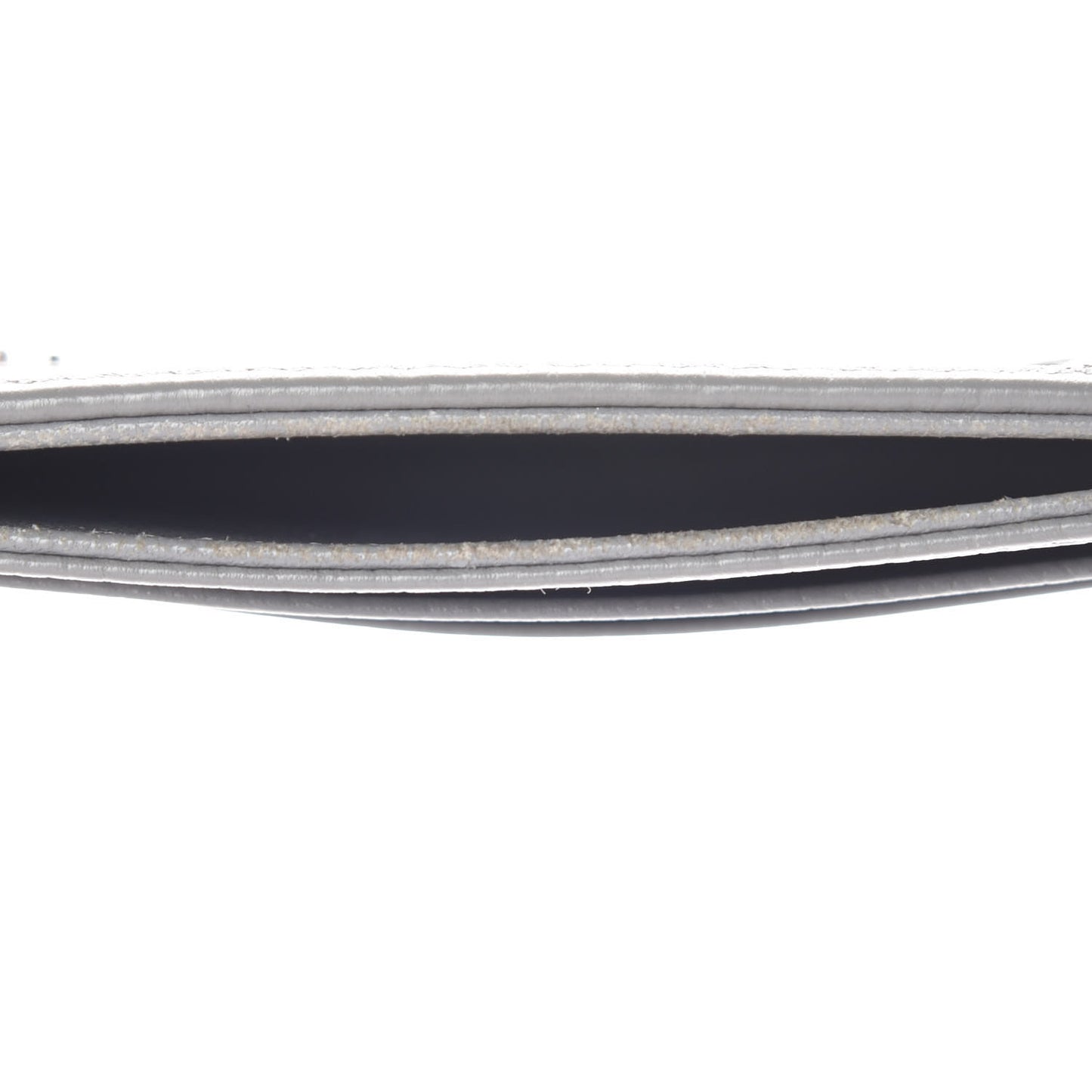 Grained Calfskin Cannage Diorama Card Holder Grey