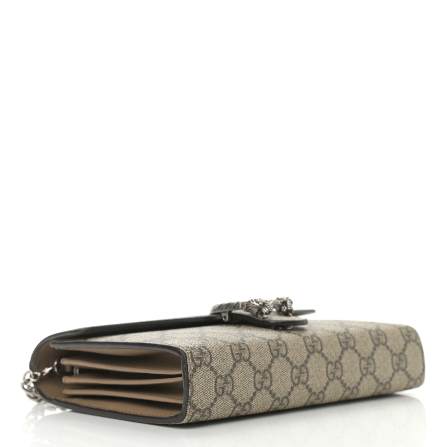 GG Supreme Monogram Mini Dionysus Chain Wallet Beige Taupe