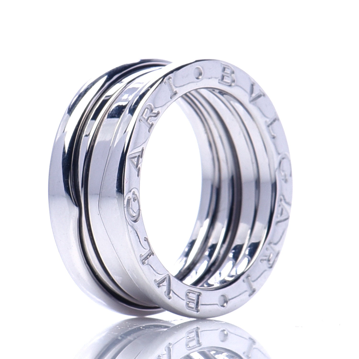 Bulgari 18K White Gold B.Zero1 Three-Band Ring 49 4.75 4 of 5