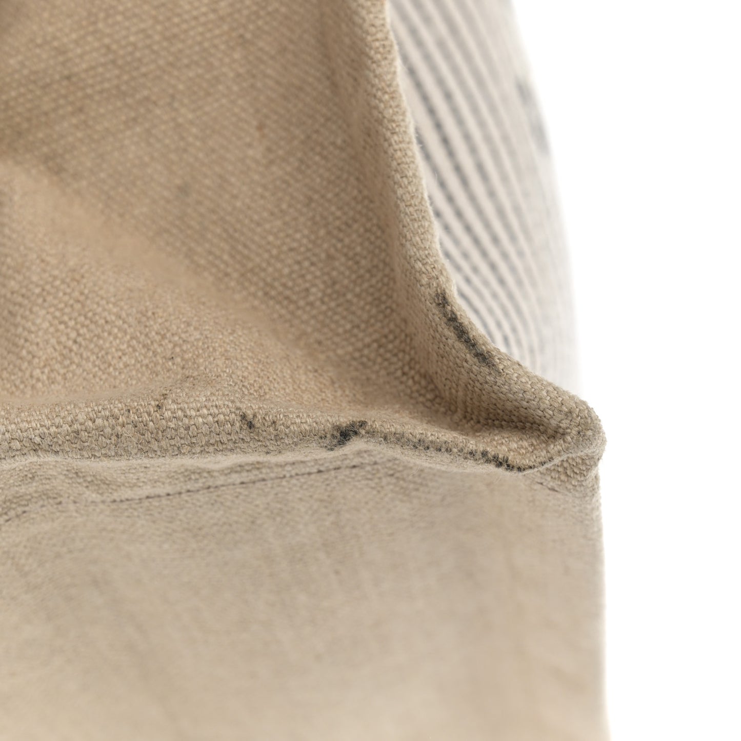 Embroidered Cotton Linen Rive Gauche Noe Tote Natural Black