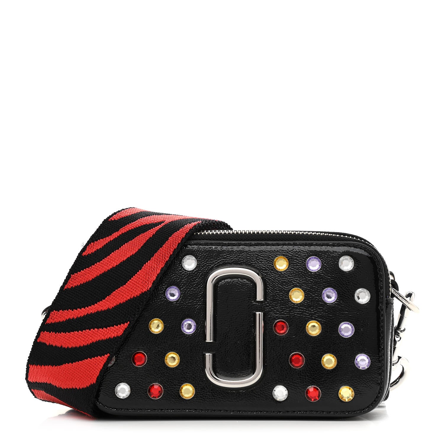 Marc Jacobs Patent Crystal Embellished Snapshot Camera Bag Black 1 of 14