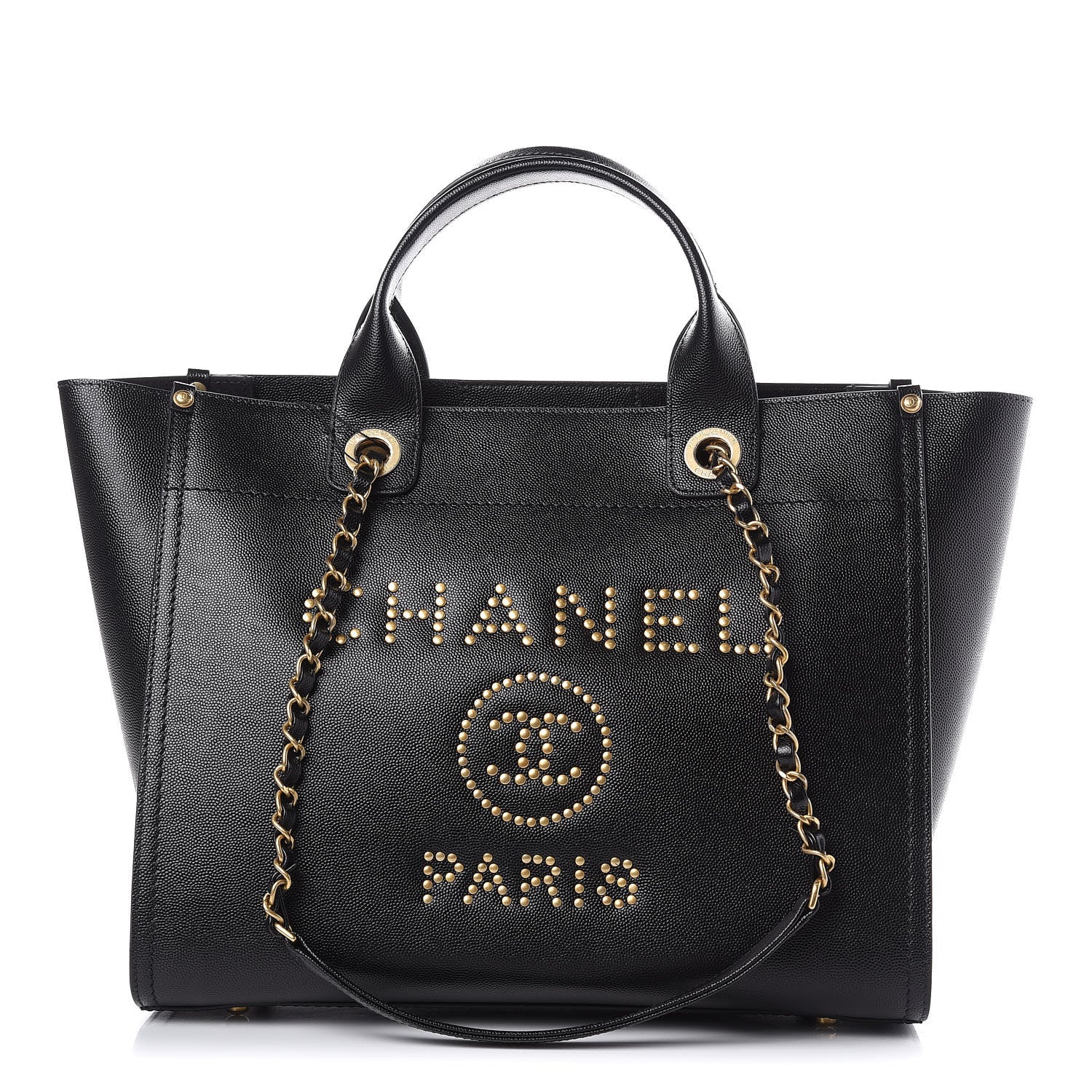 Chanel Caviar Small Studded Deauville Tote Black 1 of 11