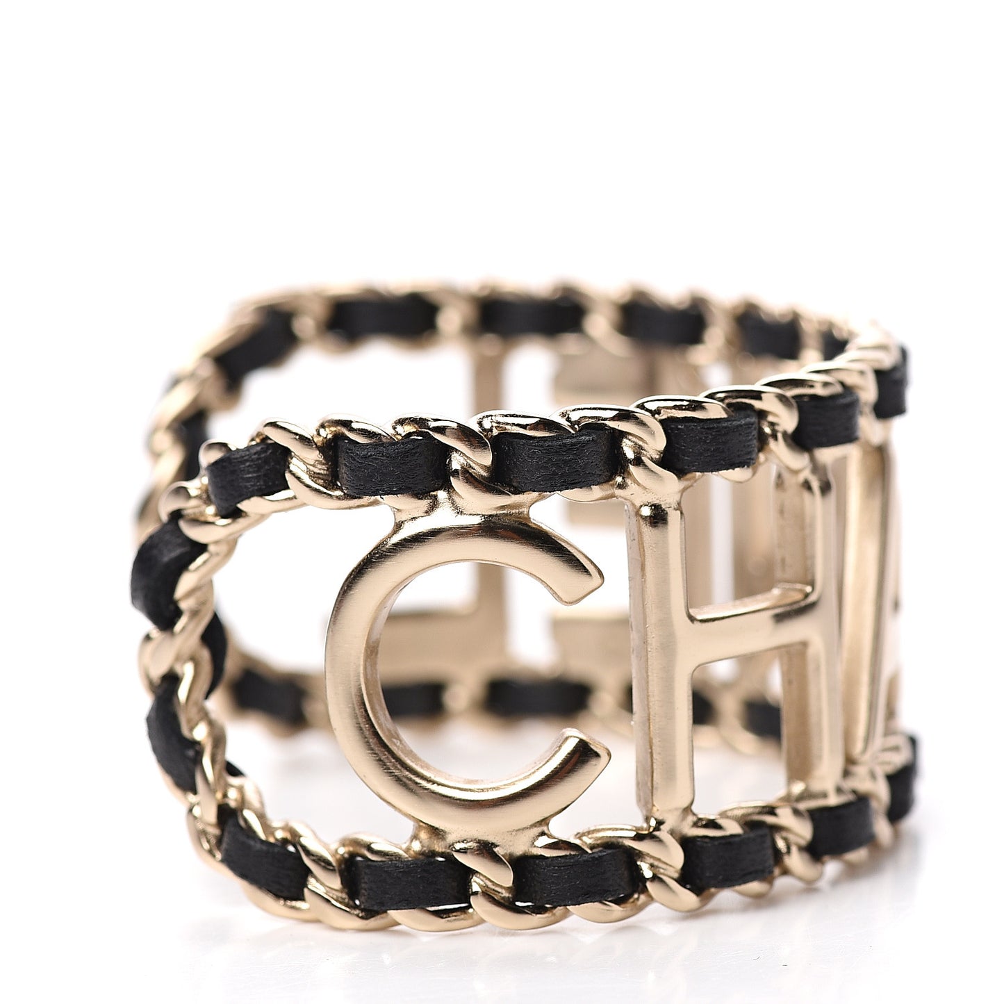 Lambskin Vintage Allure Cuff Bracelet S Black Gold