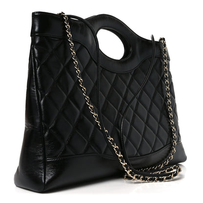 Chanel Shiny Lambskin Quilted 31 Shopping Bag Black 2 of 9