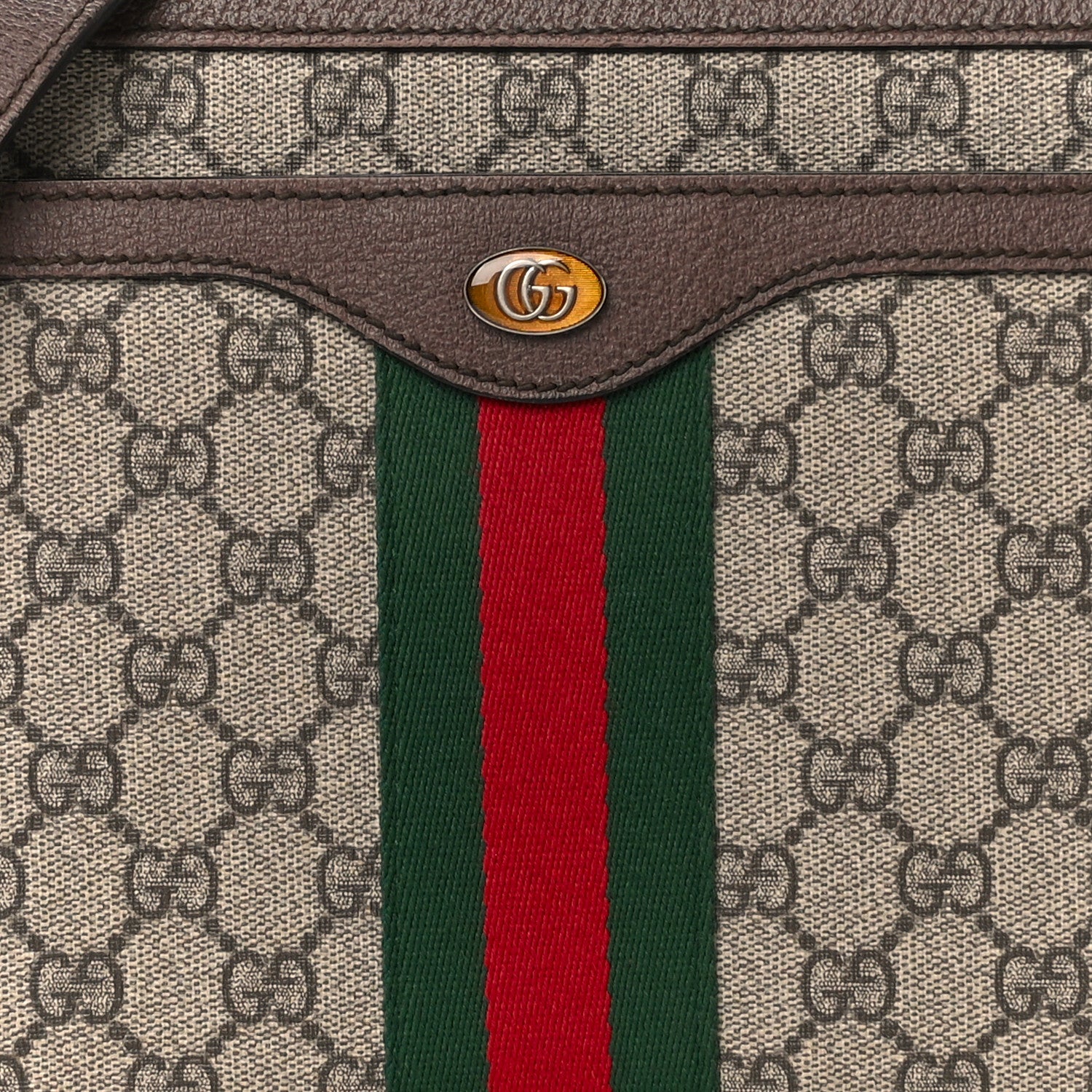 Gucci GG Supreme Monogram Web Medium Ophidia Shoulder Bag Beige New Acero 9 of 12