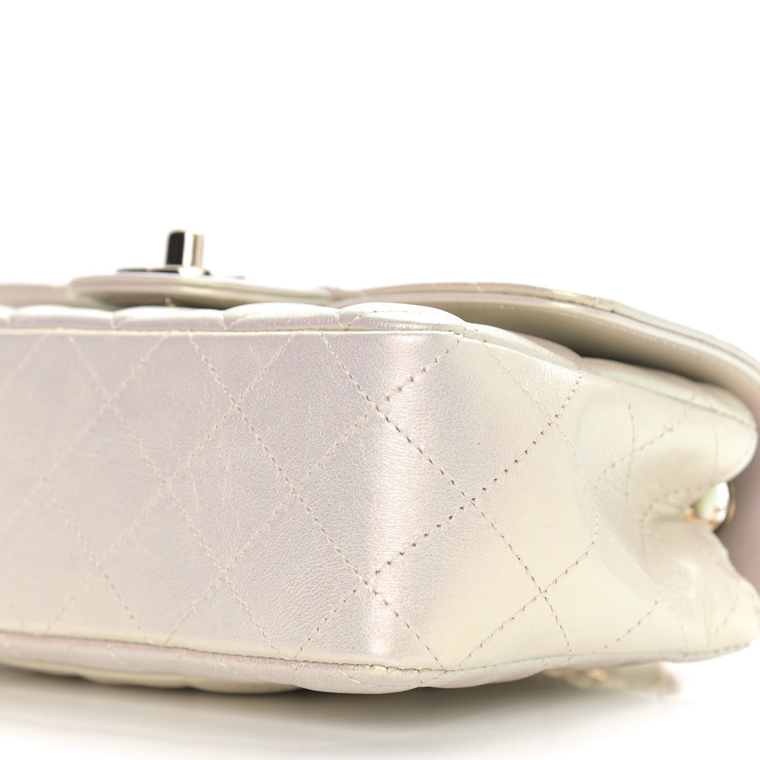 Chanel Iridescent Lambskin Quilted Mini Rectangular Flap Ivory 9 of 9