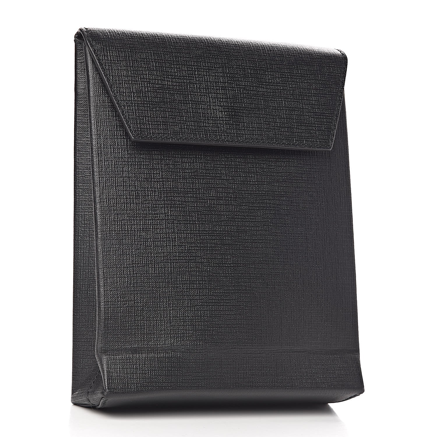 Balenciaga Squared Calfskin Logo Shopping Envelope Clutch Black 3 of 8