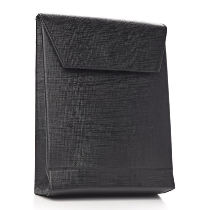 Balenciaga Squared Calfskin Logo Shopping Envelope Clutch Black 3 of 8