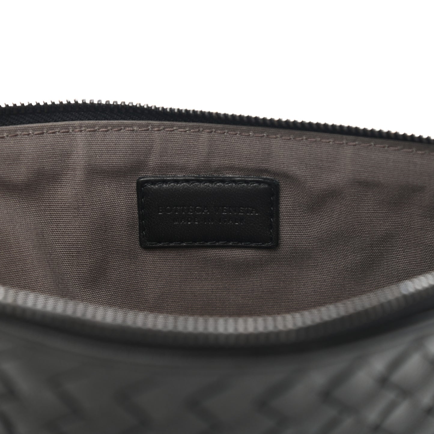 Nappa Intrecciato Medium Zip Pouch Black