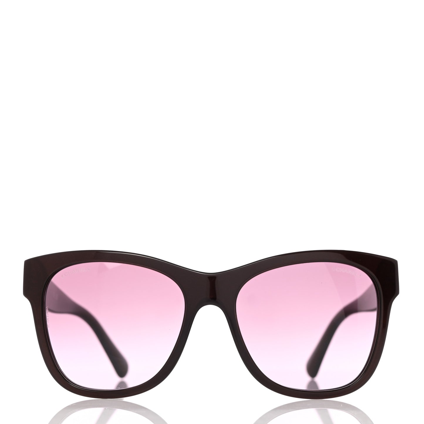 Acetate Square CC Sunglasses 5380 Burgundy Pink