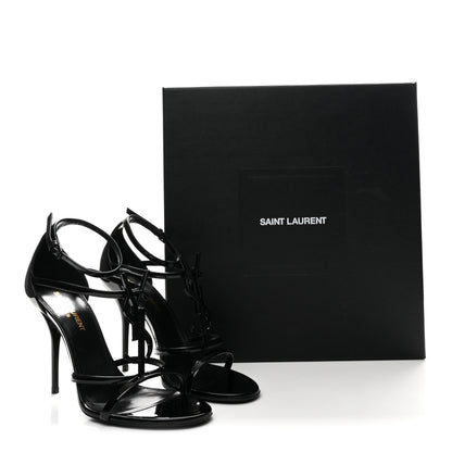 Saint Laurent Vernice Chiffon Cassandra 100 Ankle Strap Sandals 37.5 Black 8 of 8