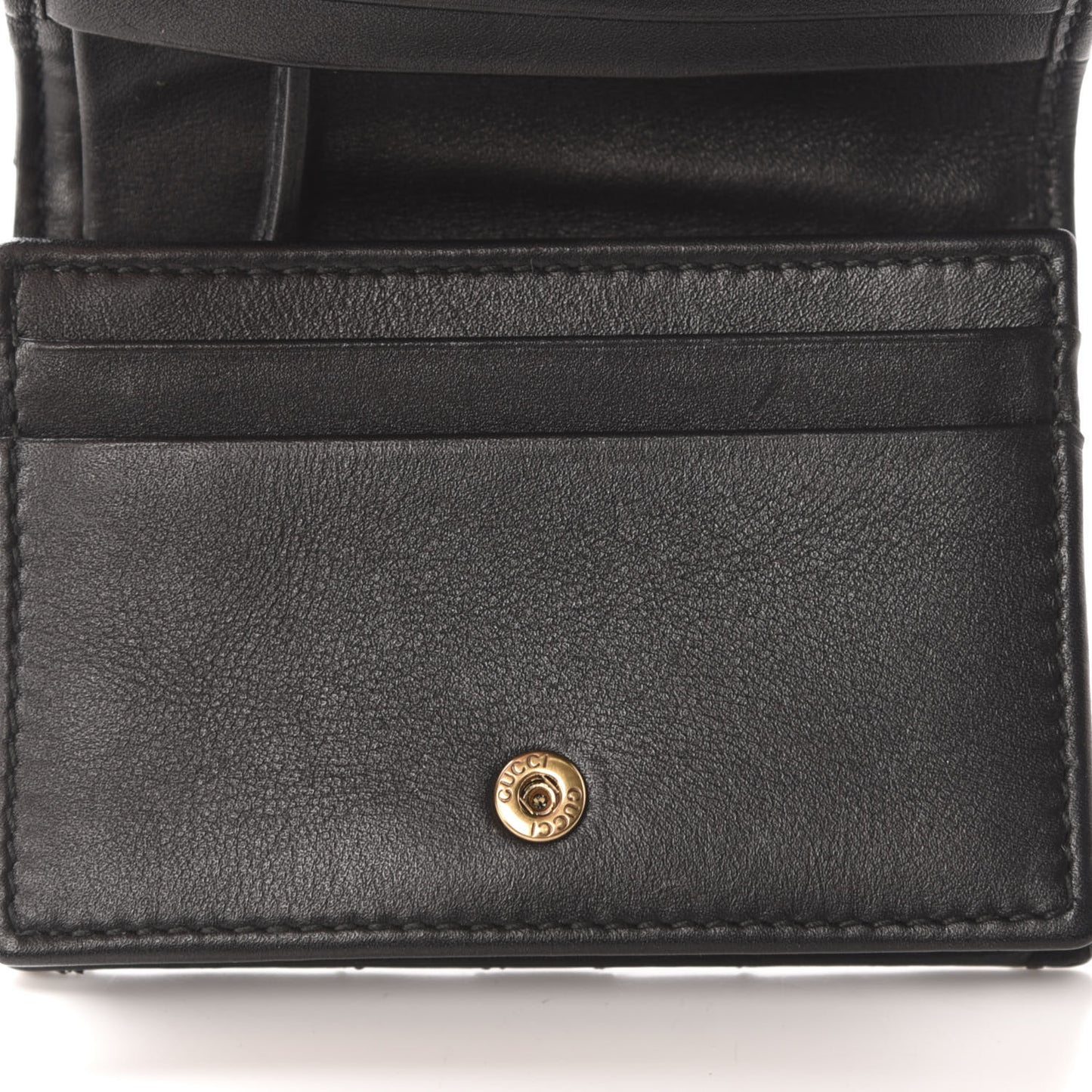 Calfskin Matelasse GG Marmont Card Case Wallet Black